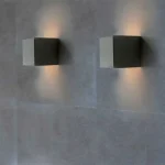Black cube wall light for living room or hallway
