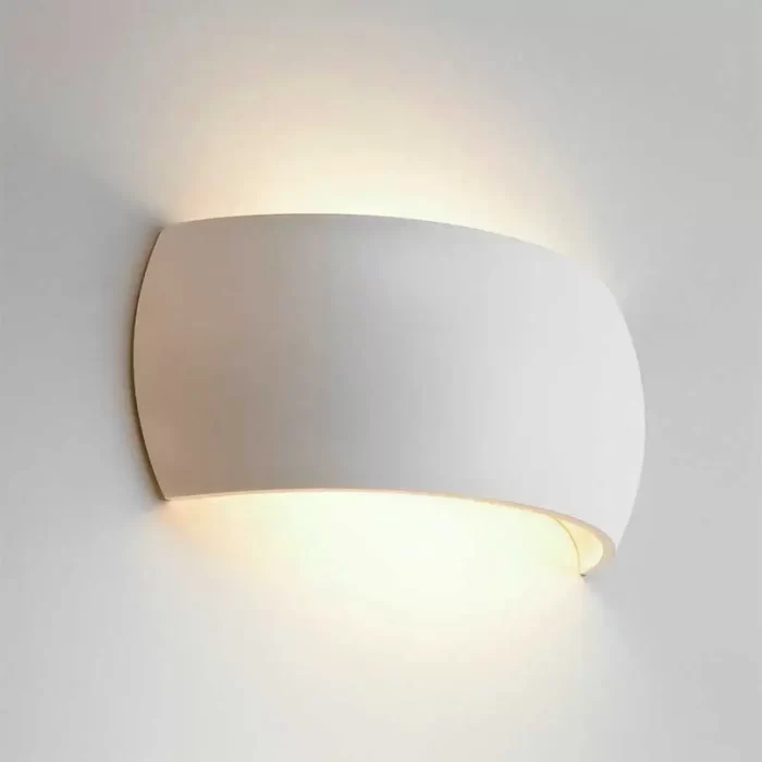 Ceramic wall sconce light in white colour