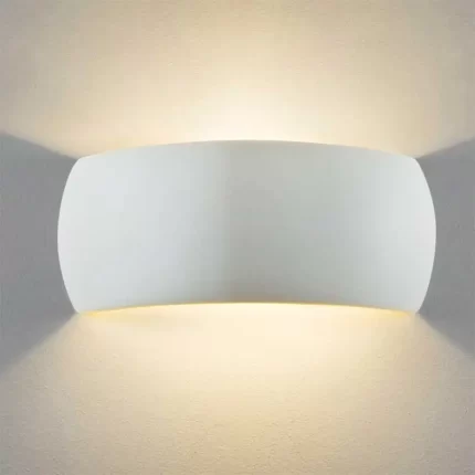 Ceramic wall sconce light in white colour