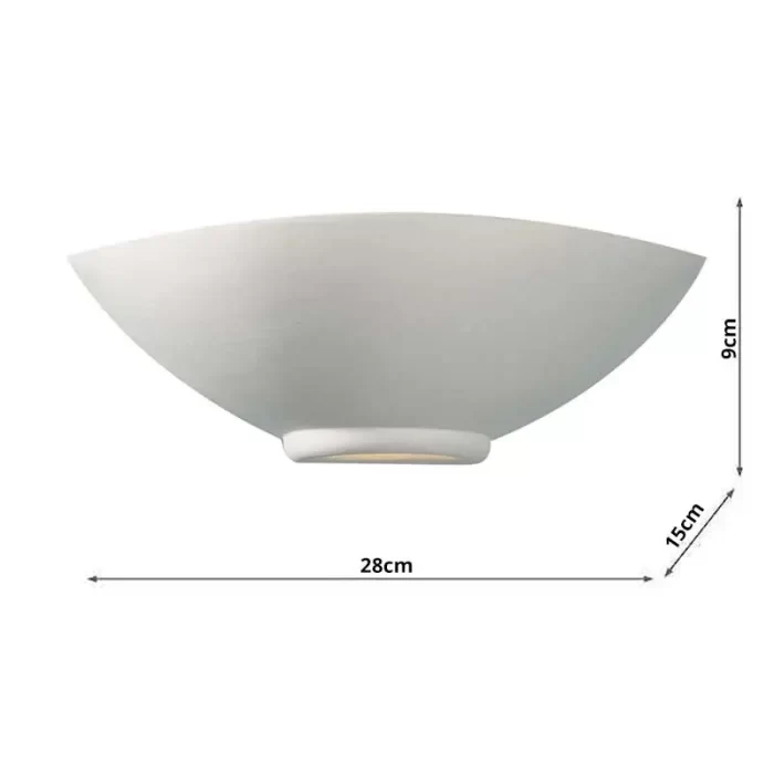 Ceramic wall washer light in 28cm size