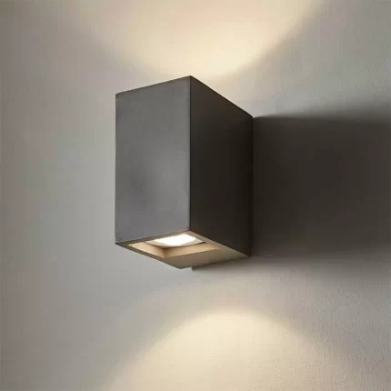 LED wall washer light in grey concrete finish