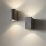 Smooth grey concrete wall washer light