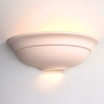 Unglazed ceramic wall washer light in 31cm size