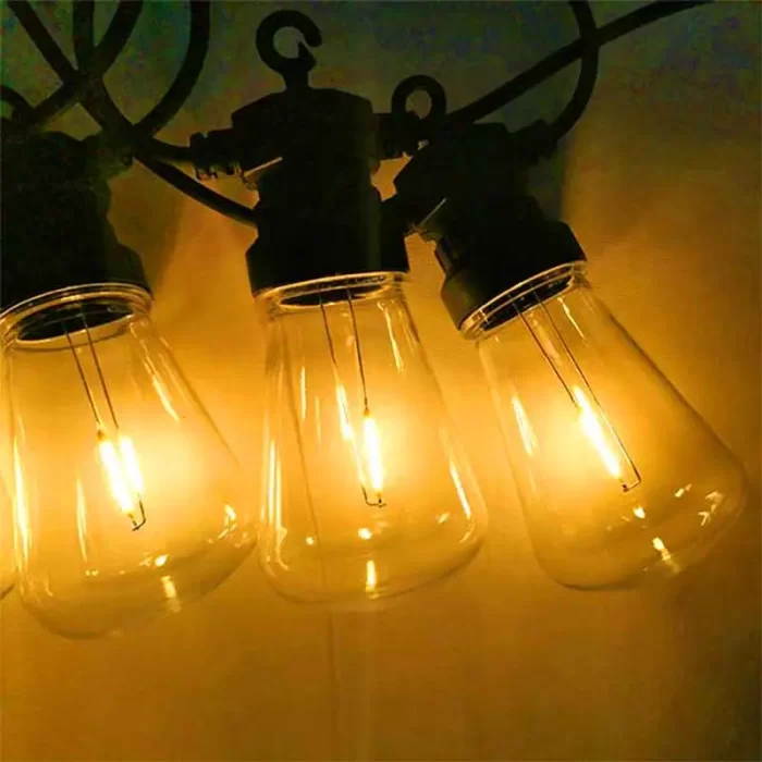 Vintage festoon party lights in warm white colour with 20 LED bulbs