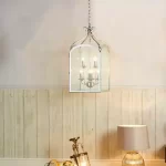 Pendant Light in Polished Chrome with clear glass interior placement view