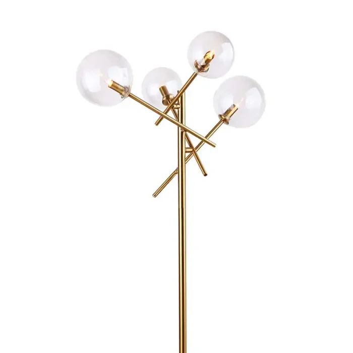 Adjustable Glass Shades Brass Floor Lamp