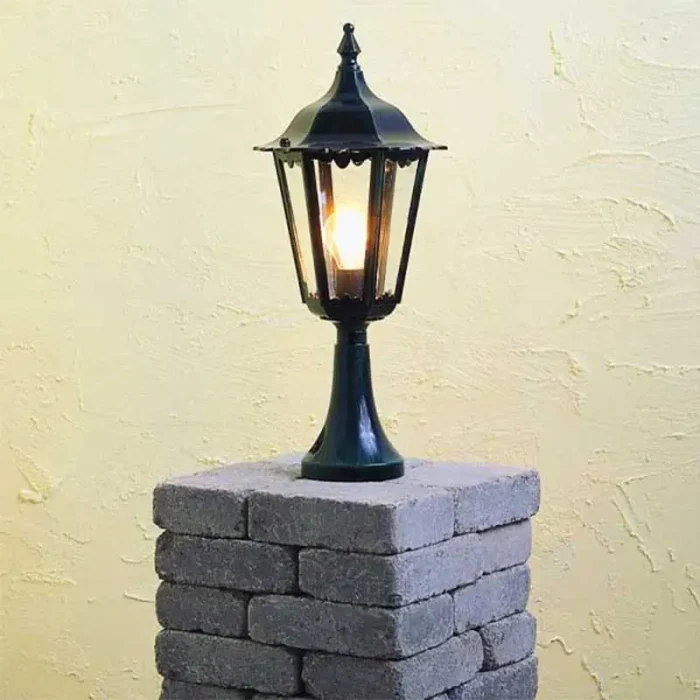 Aluminium Matt Black Outdoor Pillar Light