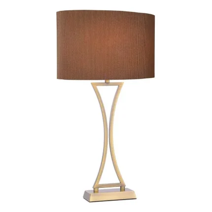 Antique Brass Brown Shade Table Lamp