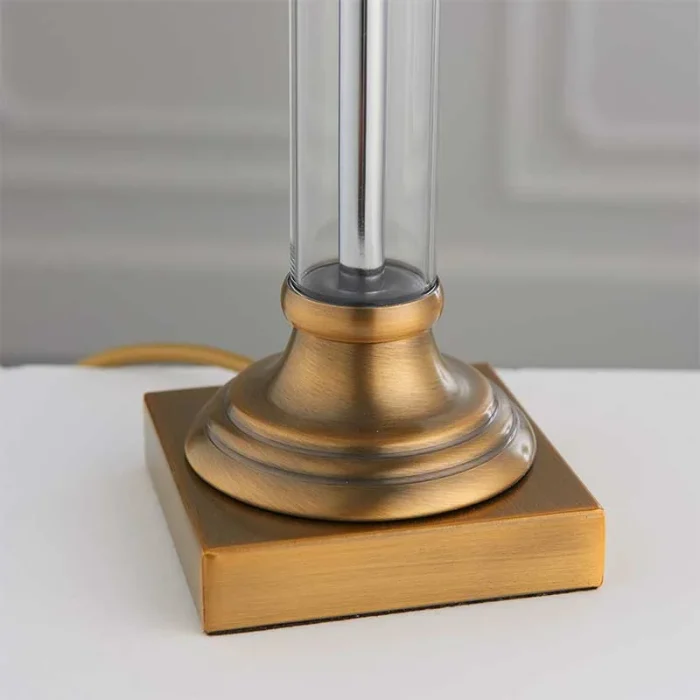 Antique Brass Clear Glass Column Lamp