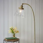 Antique Brass Clear Glass Floor Lamp