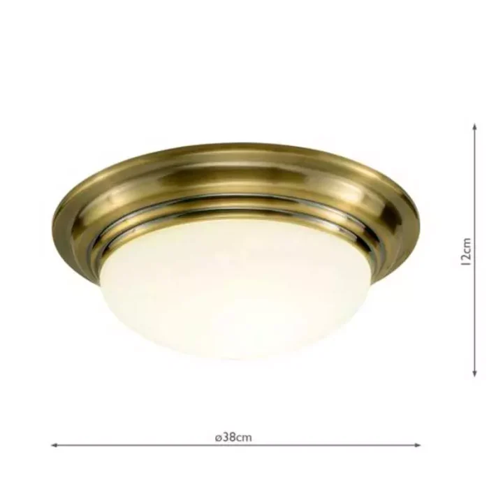 Antique Brass Large Bathroom Ceiling Light