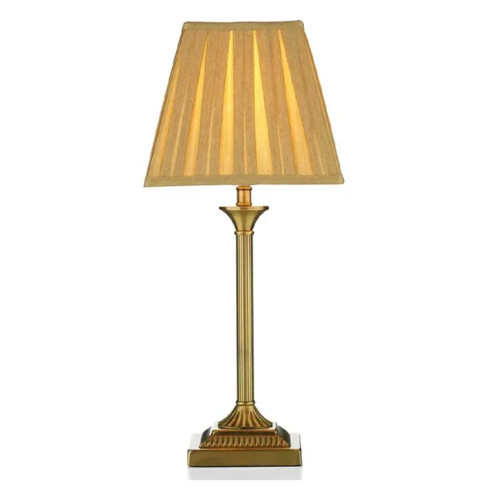Antique Brass Table Lamp With Shade