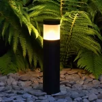 Bollard light for garden made from black coated aluminium