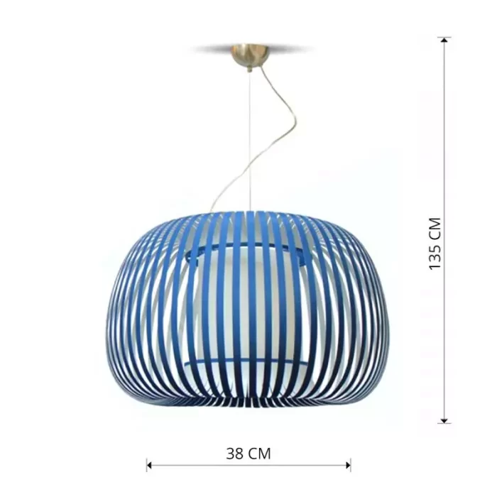 Pendant light with blue shade in 38cm size