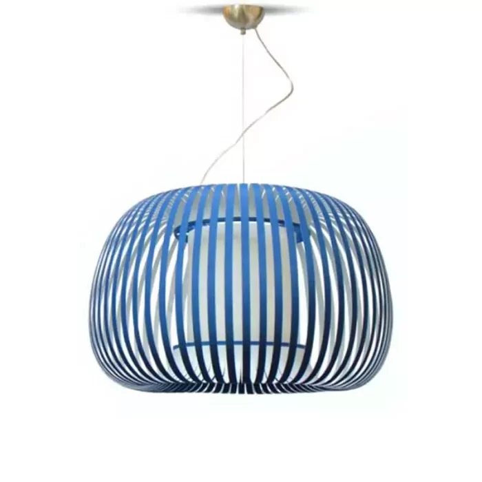 Pendant light with blue shade