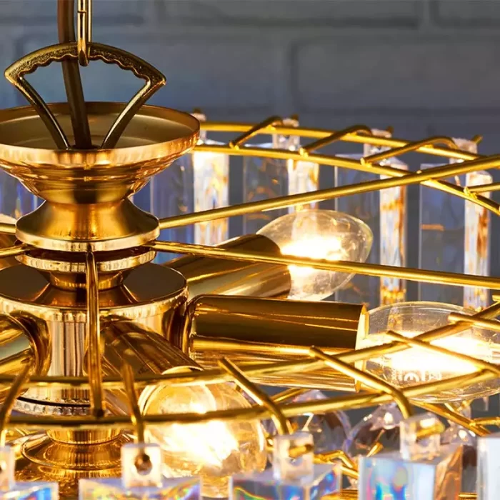 Acrylic ceiling light in brass finish
