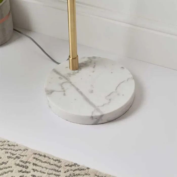 Brushed Brass Opal Arc Floor Lamp