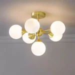 Brushed Brass Semi Flush Ceiling Light