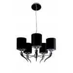 Chrome Chandelier Light With Black Shades