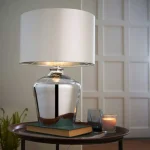 Chrome Glass Base Table Lamp