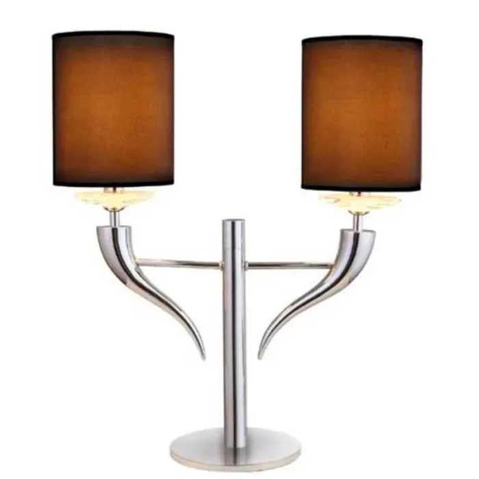 Chrome Table Lamp With Black Shades