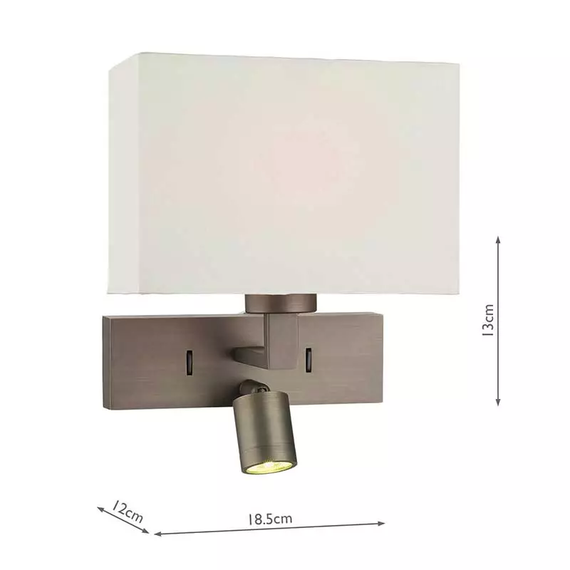 LED wall light in brushed bronze