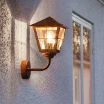 Clear Glass Copper Outdoor Wall Light