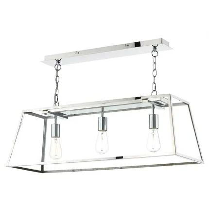 Clear Glass Stainless Steel Pendant Light
