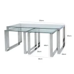Coffee Table With clear Glass Tables Set