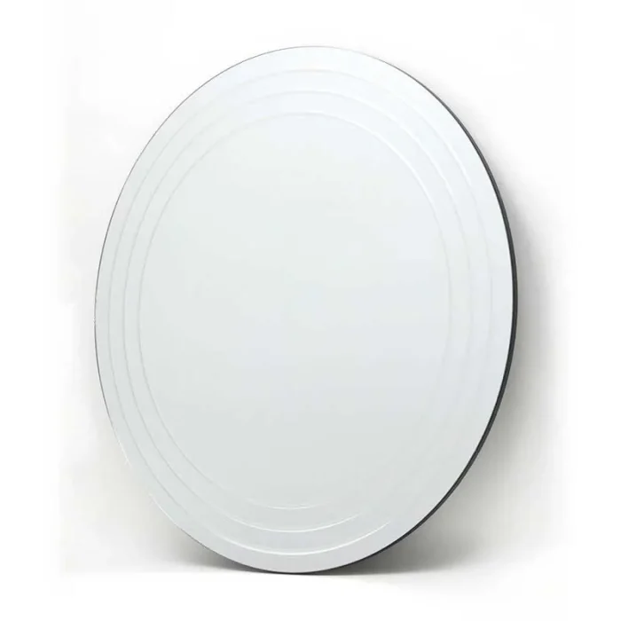 Contemporary Round Bevelled Mirror