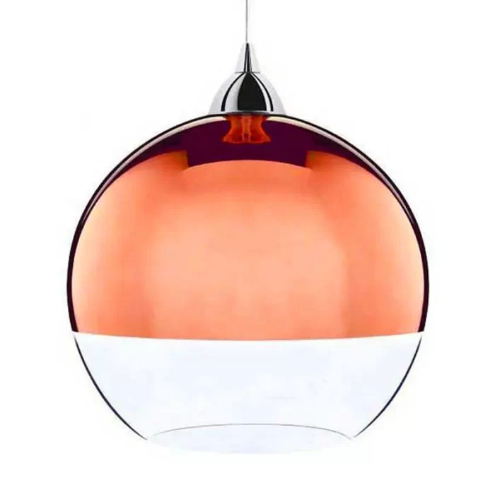 Pendant light in globe shape and copper finish