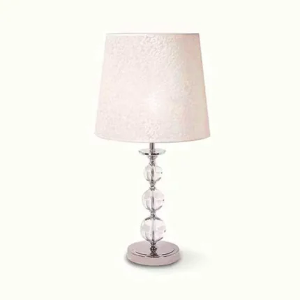 Decorative chrome table lamp for bedroom or living room