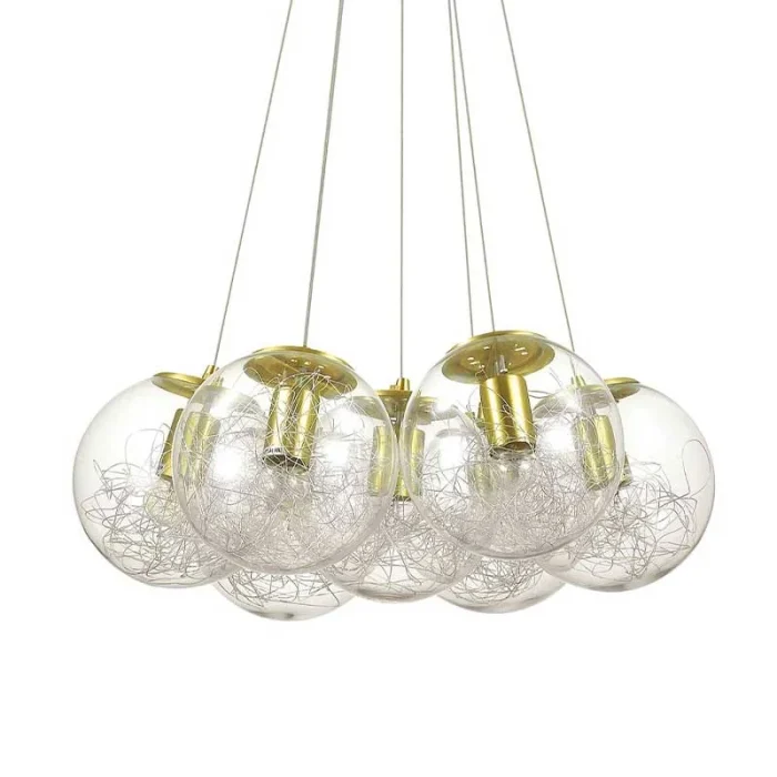 Decorative Clear Glass Brass Pendant Light