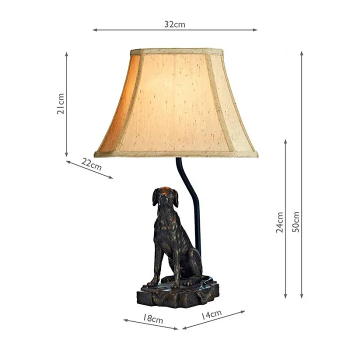 Dog Table Lamp Bronze