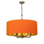 Pendant light with firefly orange shade