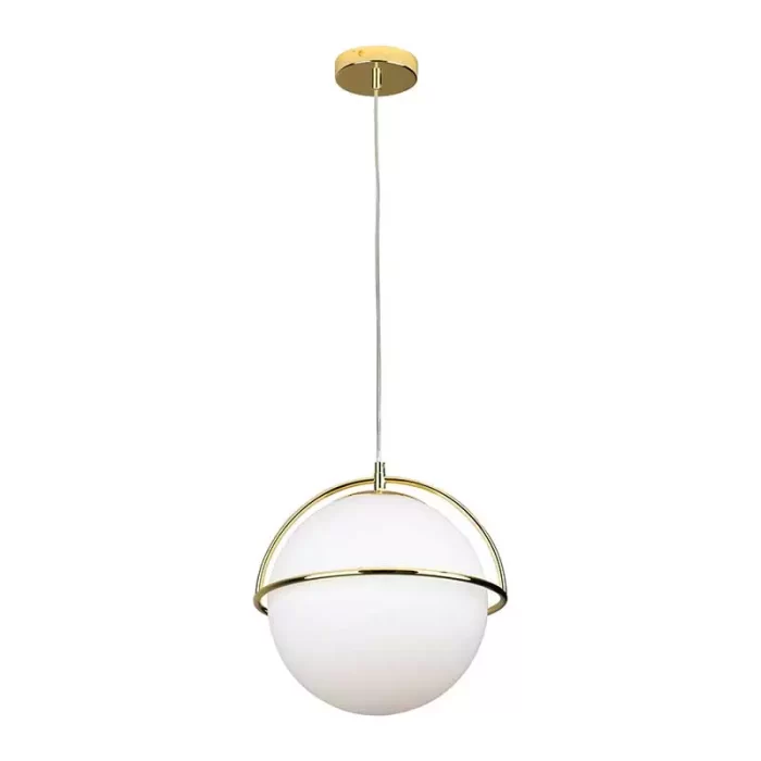 Pendant light in globe design and gold finish