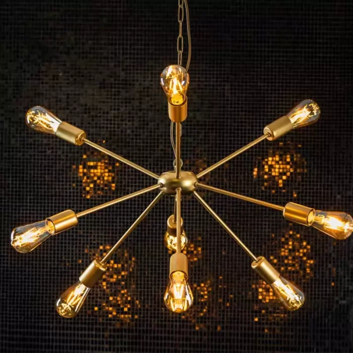 Gold Industrial Design Pendant Light