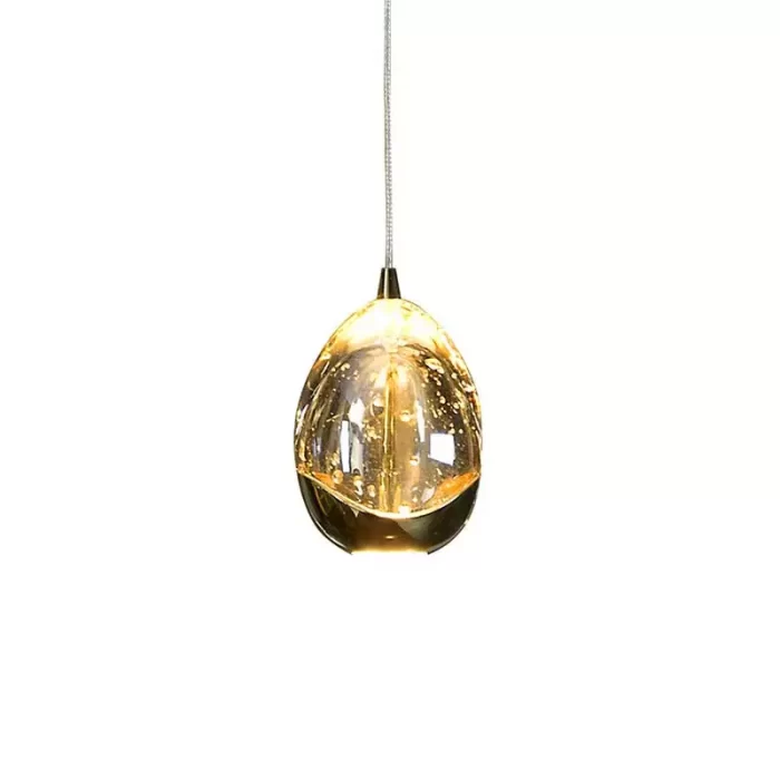 Gold pendant light with decorative bubbles