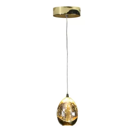 Gold pendant light with decorative bubbles