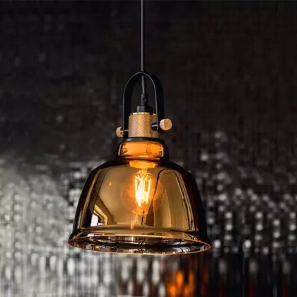 Pendant light in gold colour and brass finish