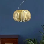 Pendant light with gold shade in 75cm size