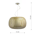 Pendant light with gold shade in 75cm size