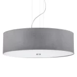 Pendant light with grey fabric shade