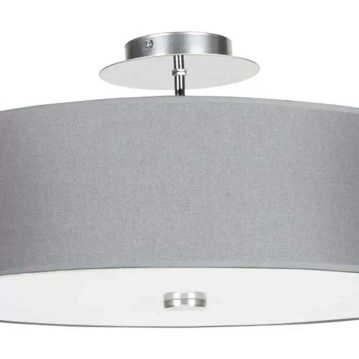 Ceiling pendant light with grey shade