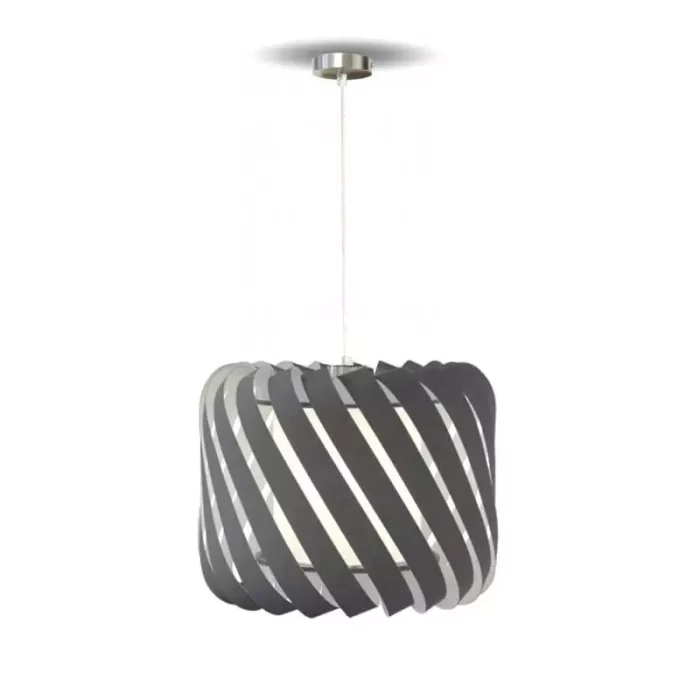 Pendant light with grey velvet shade in 46cm size