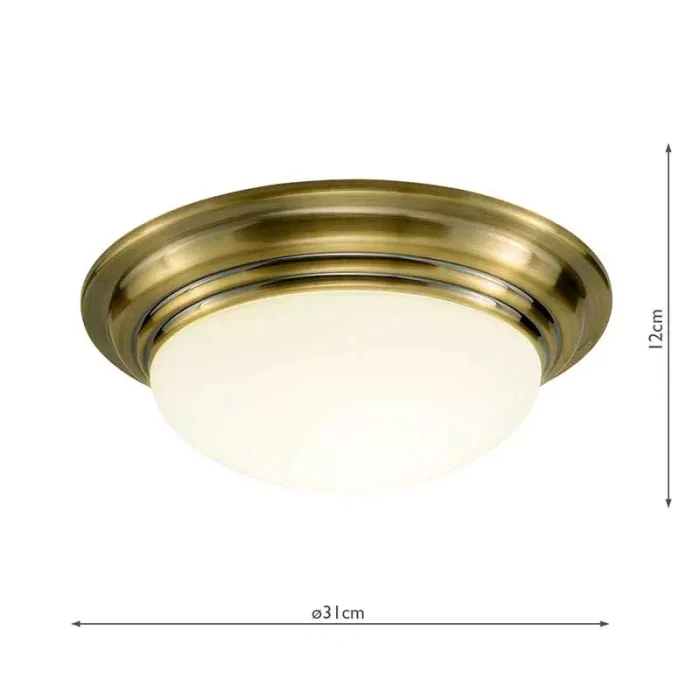 IP44 Brass Trim Bathroom Ceiling Light