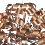 Large Twirling Ribbons Pendant Light Copper