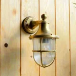 Natural Brass Outdoor Lantern Wall Light