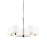 Nickel Ceiling Light With White Fabric