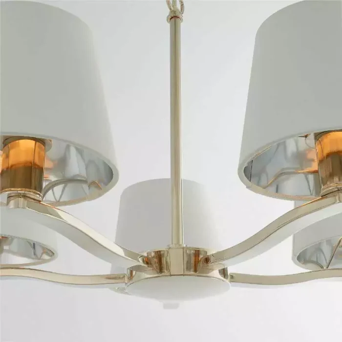 Nickel Ceiling Light With White Fabric